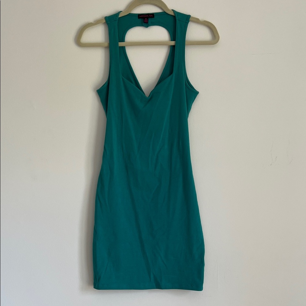 Material Girl Turquoise Backless Dress